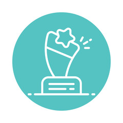 Star award Vector Gylph Circle Icon. Eps 10 File