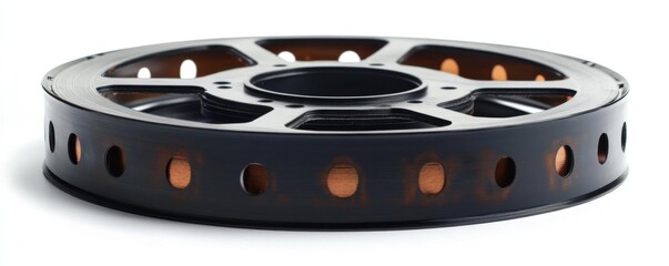 A circular, perforated metal disc, likely used in mechanical applications, featuring a black finish and a central opening.