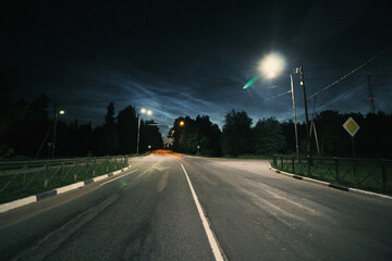 night traffic on the road