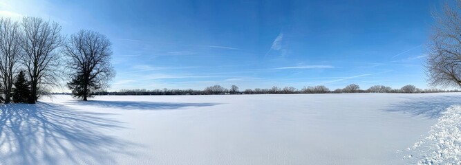 A beautiful winter landscape in early morning snowfall with trees in blossoms