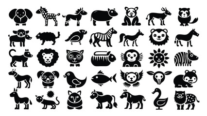 Animals related icon editable stroke outline  set of different types small icons isolated on white background flat vector illustration