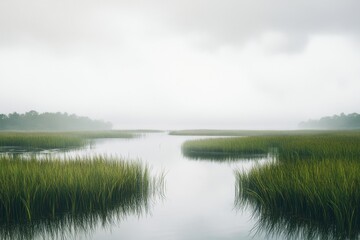 morning on the river paddy field