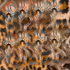 Colorful fashion print leopard designs.Fabric fashion pattern.Wave textile print design,illustration.Fractal colorful pattern.Print pattern illustration.New season fabric print.Textile fashion pattern