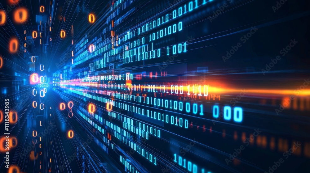 Poster A concept of data flow. Ability to query, analyze, and visualize complex information in real time. A neural network for stock. Data mining. Business analytics. The latest in big data technology.
