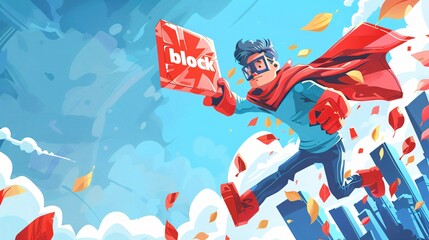 Superhero Flying Over City in Bold Comic Book Style Heroic Actions and Dynamic Movements to Save the Day