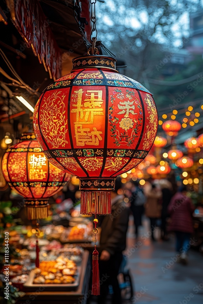 Poster red lanterns displaying 