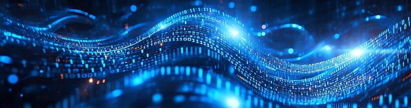 Abstract Digital Wave of Binary Code