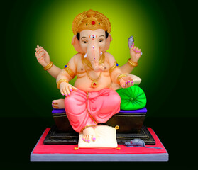 Lord Ganesha on beautiful background, Ganpati festival, Ganpati