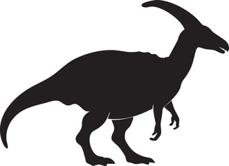 Obraz premium Parasaurolophus silhouette vector on a isoleted white background 