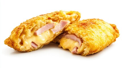 Crispy Golden Snack with Creamy Cheese and Ham Filling Deliciously