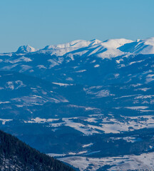 Westernmost part of Western Tatras mountains in Slovakia during winter