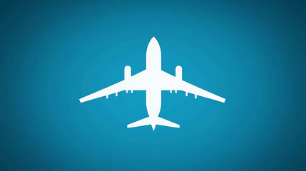 white airplane illustration on blue background