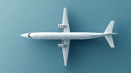white airplane illustration on blue background