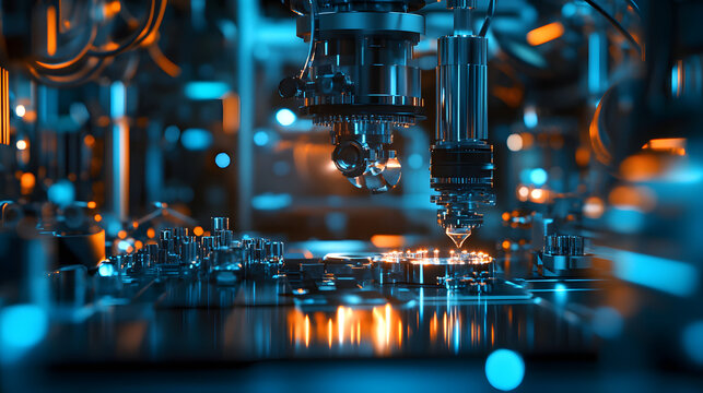 Futuristic Laboratory Featuring Rhodium (Rh) as the Central Element: Showcasing Its Role in Advanced Scientific Research