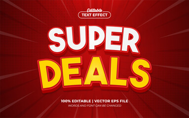Super Deals Promo 3d Editable Text Effect Style Premium Vector