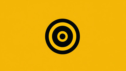 Black target on yellow background
