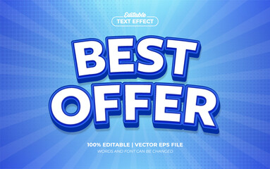 Best Offer Promo 3d Editable Text Effect Style Premium Vector