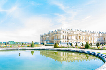 Naklejka premium Romantic and Impressionist Versailles Chateau Gardens in the Summer