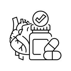 Immunosuppression black line icon.