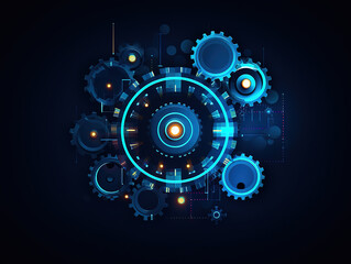 Futuristic Gears and Technology Illustration