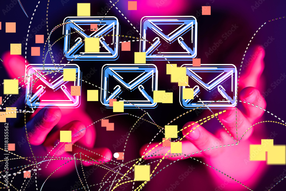 Poster Mail Communication Connection message to mailing