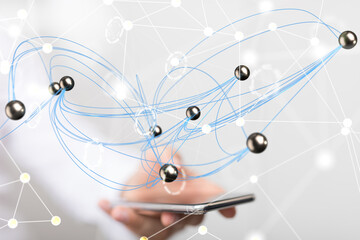 touching global network and data customer connection