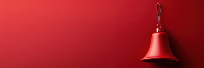 Simple Christmas bell on red background perfect for festive text and messages