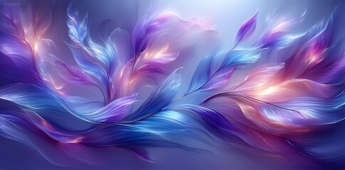 Abstract Purple and Blue Floral Background