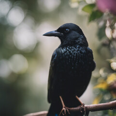 Fototapeta premium Black Bird Closeup