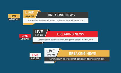 Simple breaking news lower third design with live tag