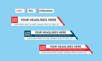 Obraz premium Simple news lower third banner set with headline