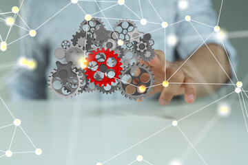 Gear With Success Concept digital.
