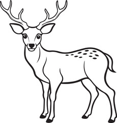 Fototapeta premium deer silhouette vector line art