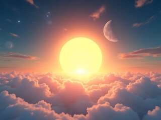 sunset sky with clouds