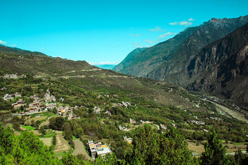 Sichuan, China Jiaju Tibetan Village, Danba, concentrated place for Jiarong Tibetans with hundreds...