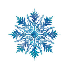 Illustration on white background Snowflake. Watercolor illustration in pastels, drawn by hand. Design for packaging, greeting cards, textiles and print.