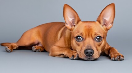 Miniature Pinscher Puppy Portrait 