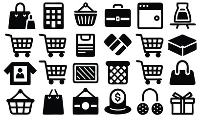 Shopping & Retail related icon editable stroke outline  set of different types small icons isolated on white background flat vector illustration
