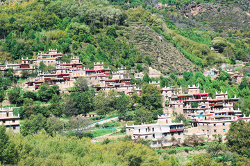 Sichuan, China Jiaju Tibetan Village, Danba, concentrated place for Jiarong Tibetans with hundreds...