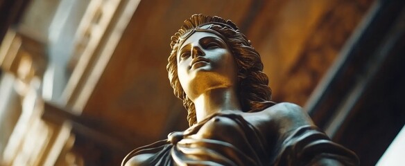 Bronze Statue of a Woman Wearing a Crown