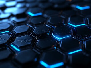 Fototapeta premium Cracked Hexagons: Eruption of Light Beneath the Surface