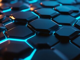 Fototapeta premium Cracked Hexagons: Eruption of Light Beneath the Surface