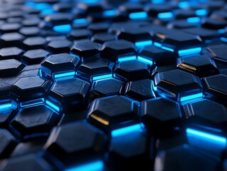 Fototapeta premium Cracked Hexagons: Eruption of Light Beneath the Surface