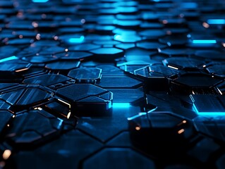 Fototapeta premium Cracked Hexagons: Eruption of Light Beneath the Surface