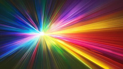 Obraz premium Abstract rainbow color spectrum light rays through the prism on a dark background. generative ai. Prism. Illustration