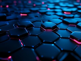 Obraz premium Cracked Hexagons: Eruption of Light Beneath the Surface