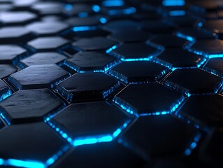 Obraz premium Cracked Hexagons: Eruption of Light Beneath the Surface