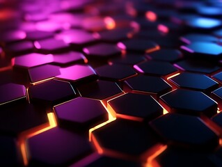 Obraz premium Cracked Hexagons: Eruption of Light Beneath the Surface