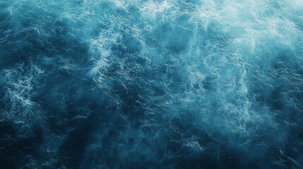 Fototapeta premium Birds Eye View of Offshore Wind Farm in the Sea with Waves