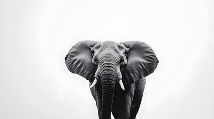 Obraz premium elephant approaching isolated on clear white background